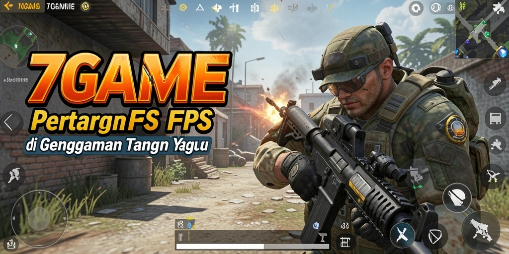 Tampilan gameplay FPS yang menegangkan di 7GAME.