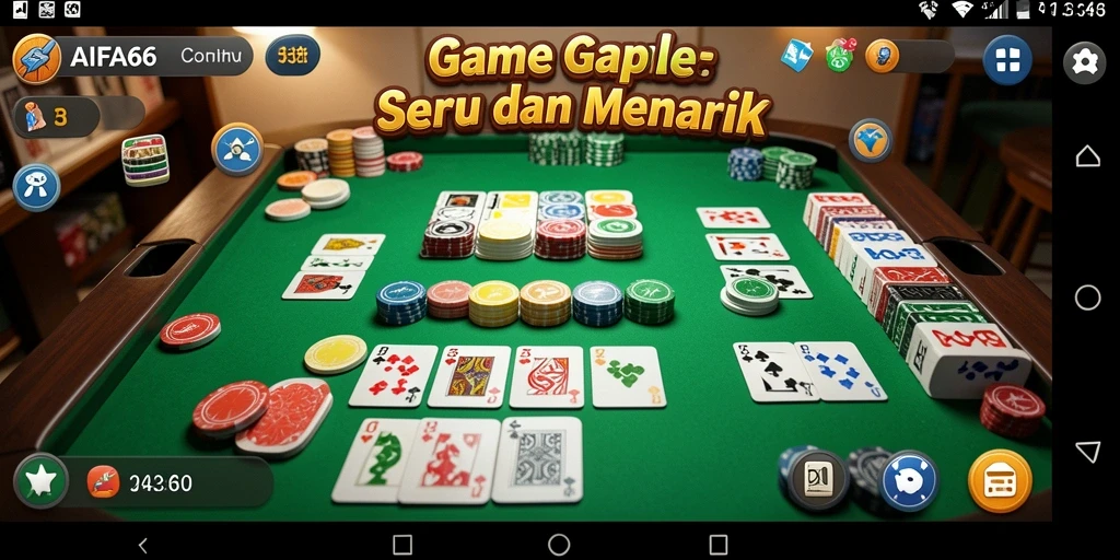 Screenshot menampilkan gameplay Gaple AIFA66 yang seru.