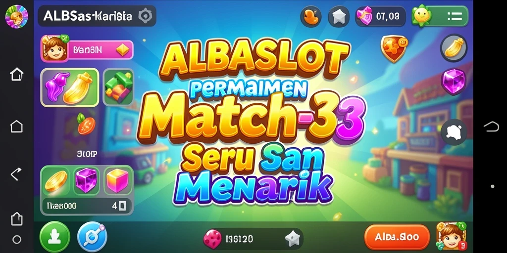 Tangkapan layar gameplay ALBASLOT dengan tantangan Match-3 yang menarik.
