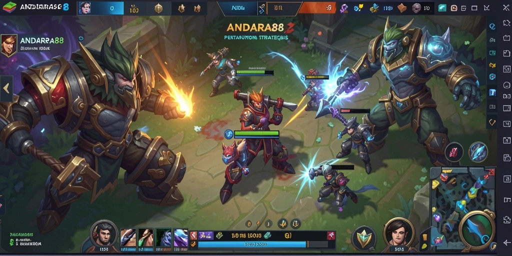 Tangkapan layar gameplay seru di pertarungan MOBA ANDARA88.