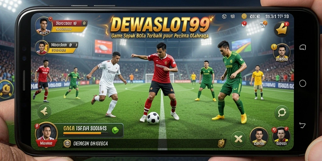 Tampilan gameplay menarik dari DEWASLOT99 dengan aksi sepak bola seru.