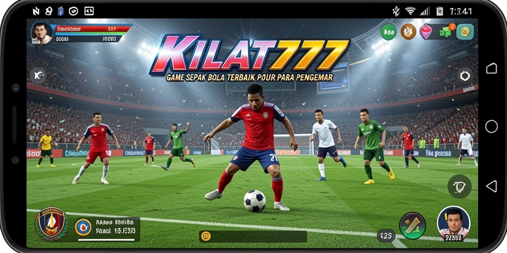 Tampilan aksi seru dari pertandingan sepak bola di KILAT777.