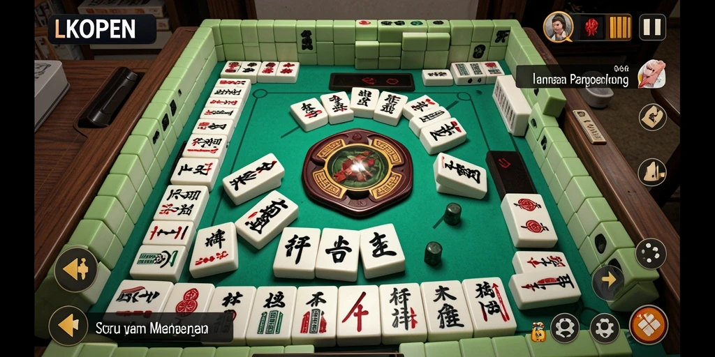 Screenshot gameplay LKOPEN menampilkan papan Mahjong yang menantang.