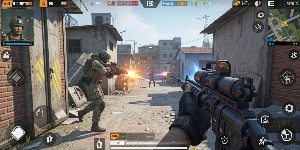Tampilan seru gameplay <strong>MULTIBET88</strong> saat beraksi di medan perang.