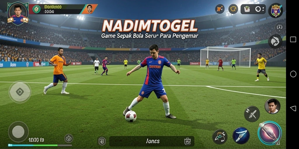 Tampilan seru gameplay NADIMTOGEL dalam aksi sepak bola.