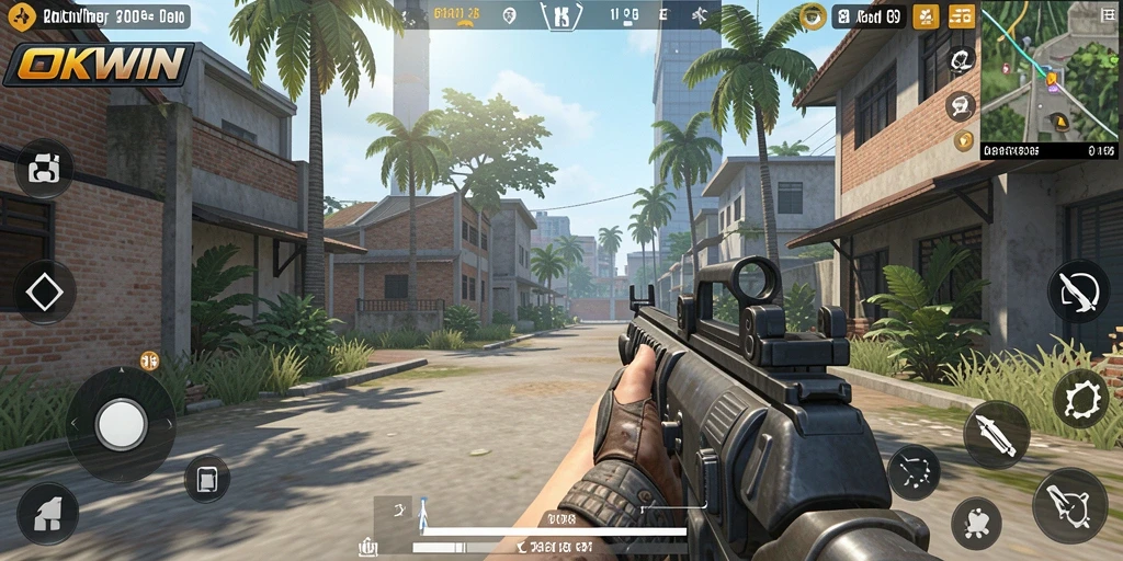 Tampilan gameplay seru dan aksi menegangkan di OKWIN.