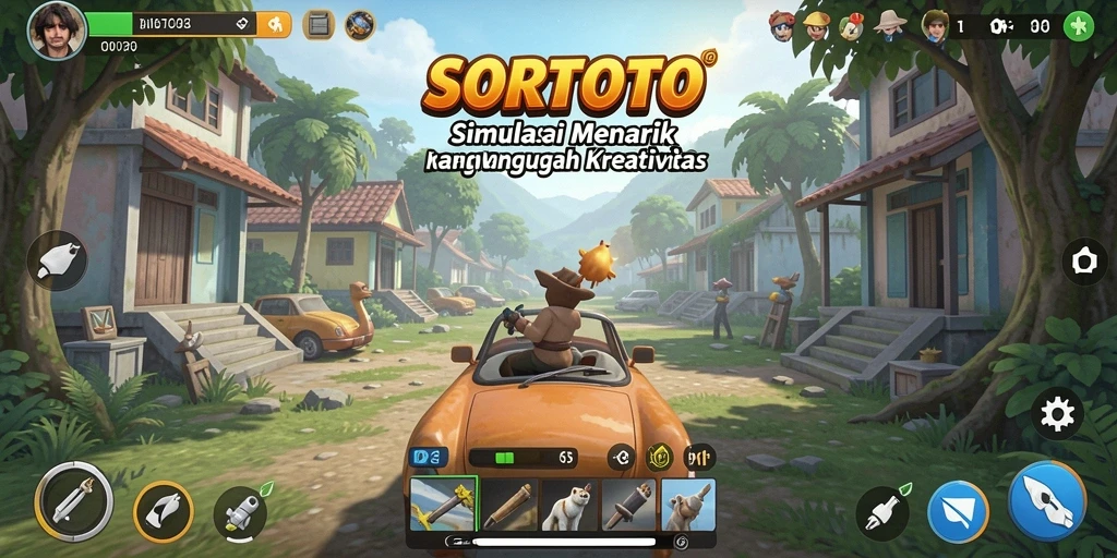 Gameplay SORTOTO menampilkan pembangunan dan interaksi dunia virtual yang mendalam.