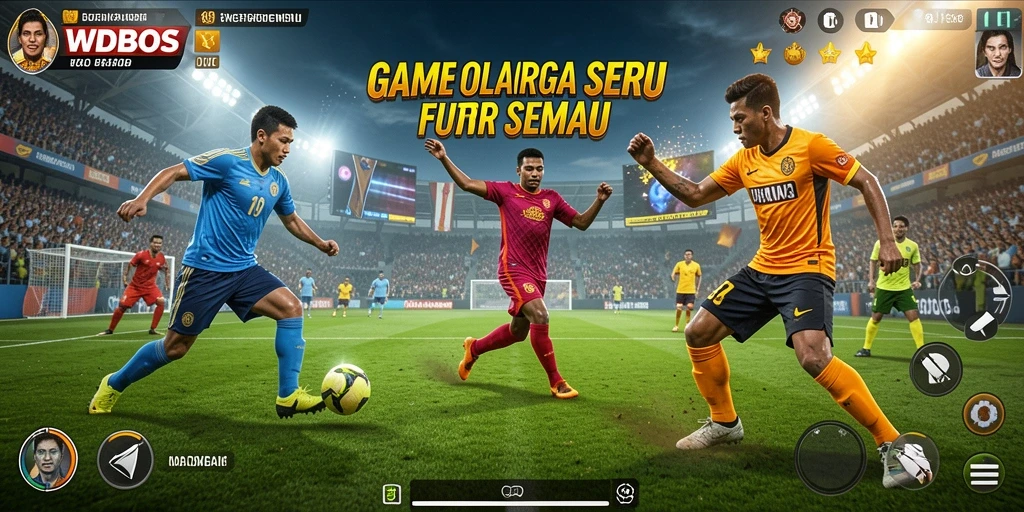 Tampilan gameplay seru dalam WDBOS yang menampilkan aksi olahraga.